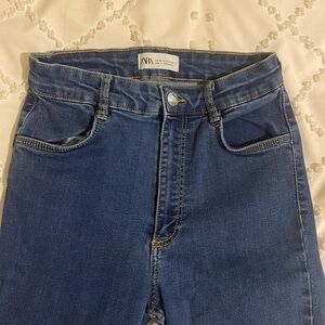 Zara High Rise Blue Jeans Classic Denim